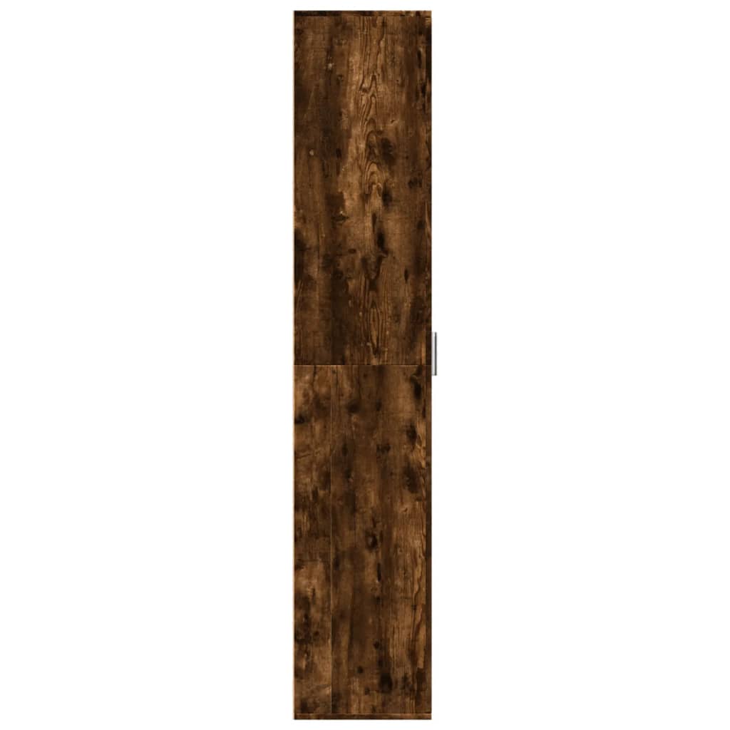 Buffet haut chêne fumé 60x35x180 cm bois d'ingénierie