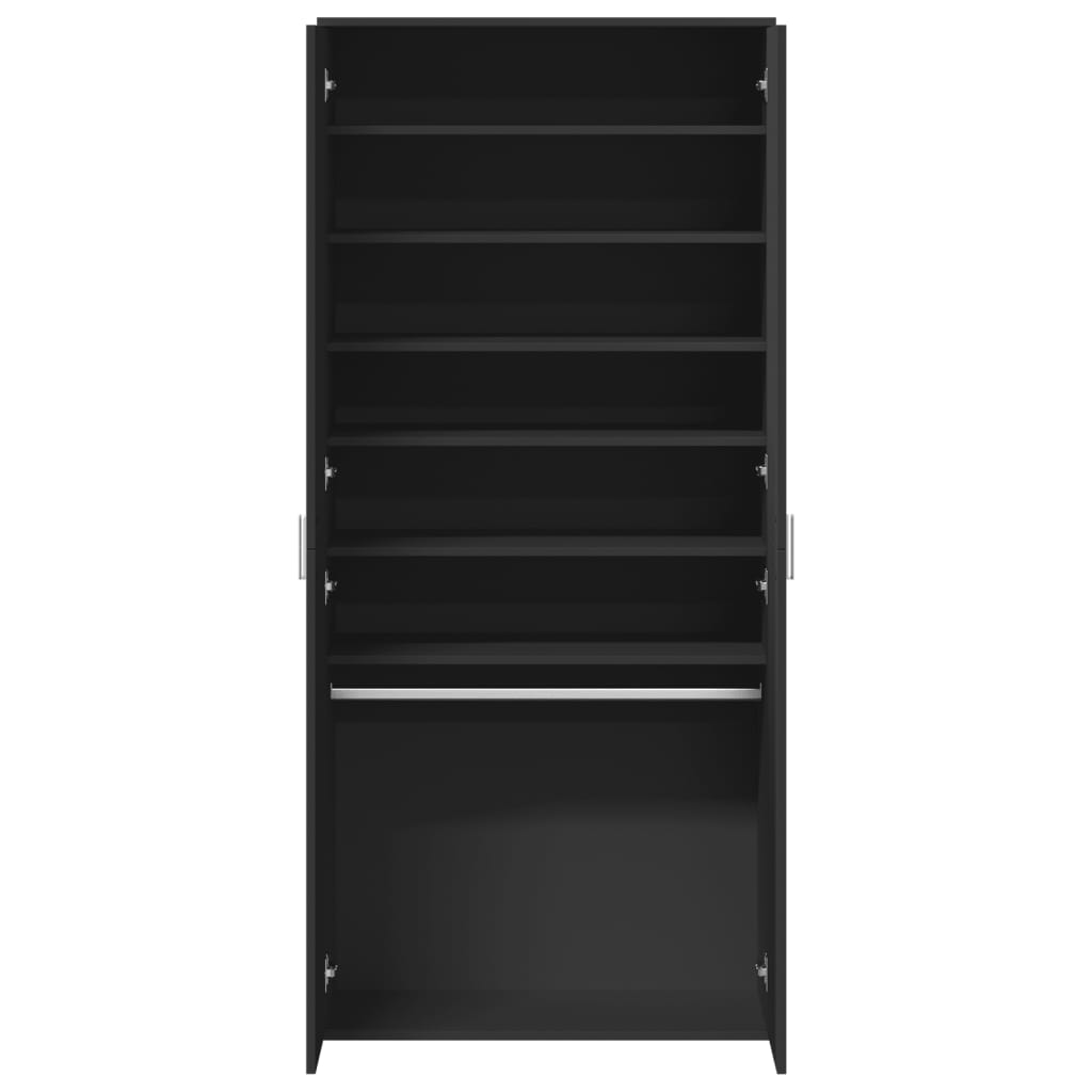 Armoire à chaussures Noir 80x39x178 cm Bois d'ingénierie - XIOS