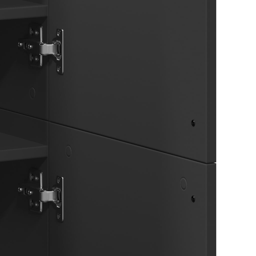Armoire à chaussures Noir 80x39x178 cm Bois d'ingénierie - XIOS