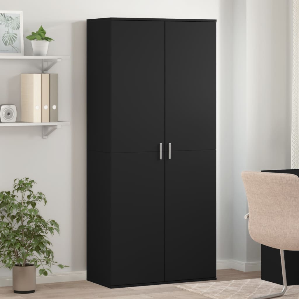 Armoire à chaussures Noir 80x39x178 cm Bois d'ingénierie - XIOS