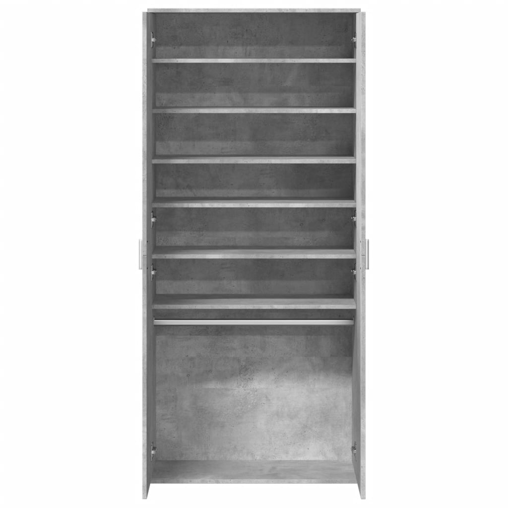 Armoire à chaussures Gris béton 80x39x178 cm Bois d'ingénierie - XIOS