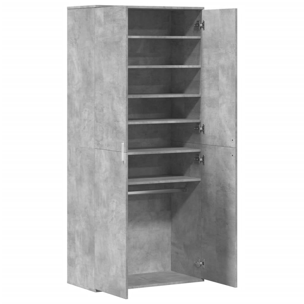 Armoire à chaussures Gris béton 80x39x178 cm Bois d'ingénierie - XIOS