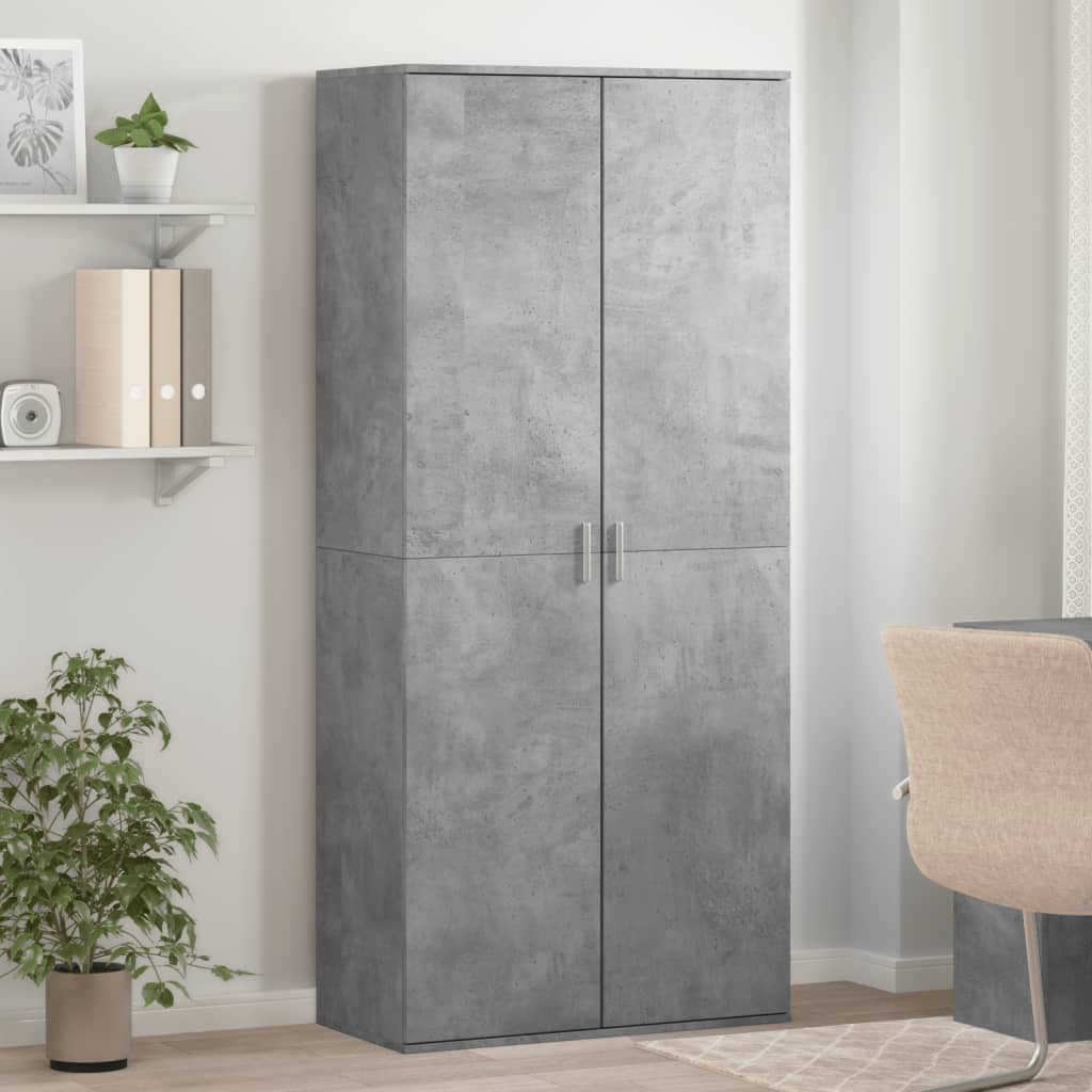 Armoire à chaussures Gris béton 80x39x178 cm Bois d'ingénierie - XIOS