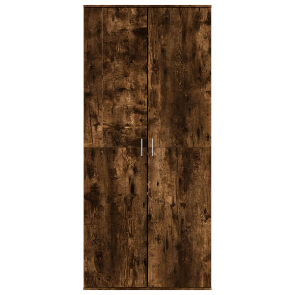 Armoire à chaussures chêne fumé 80x39x178 cm bois d'ingénierie - XIOS