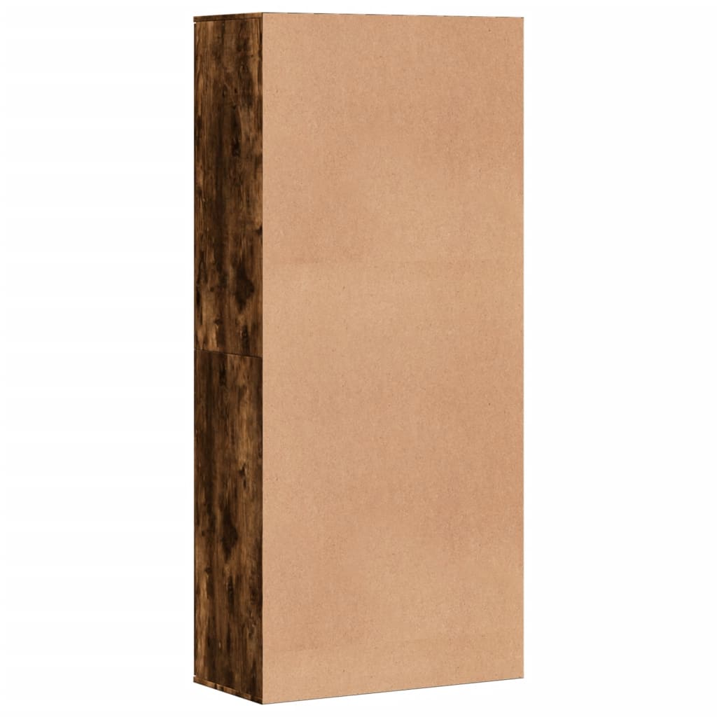 Armoire à chaussures chêne fumé 80x39x178 cm bois d'ingénierie - XIOS