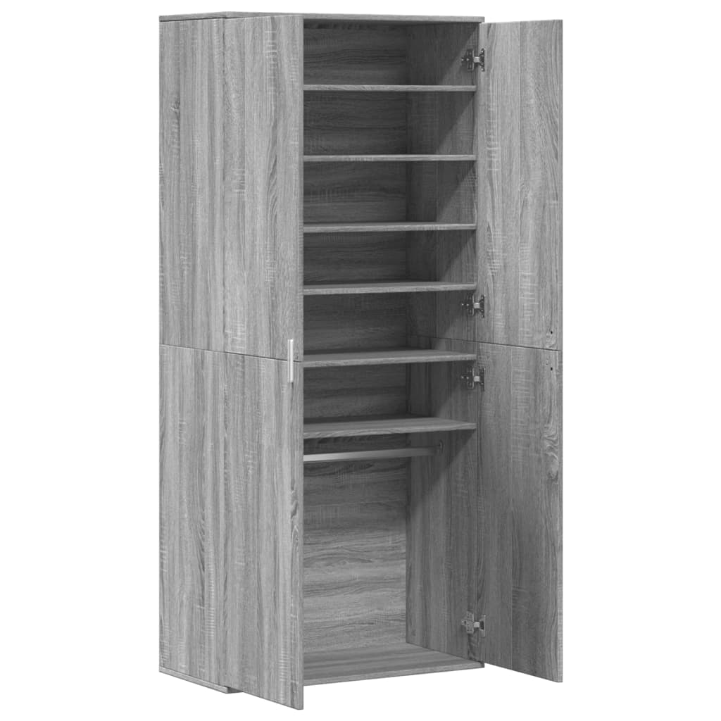 Armoire à chaussures sonoma gris 80x39x178 cm bois d'ingénierie - XIOS