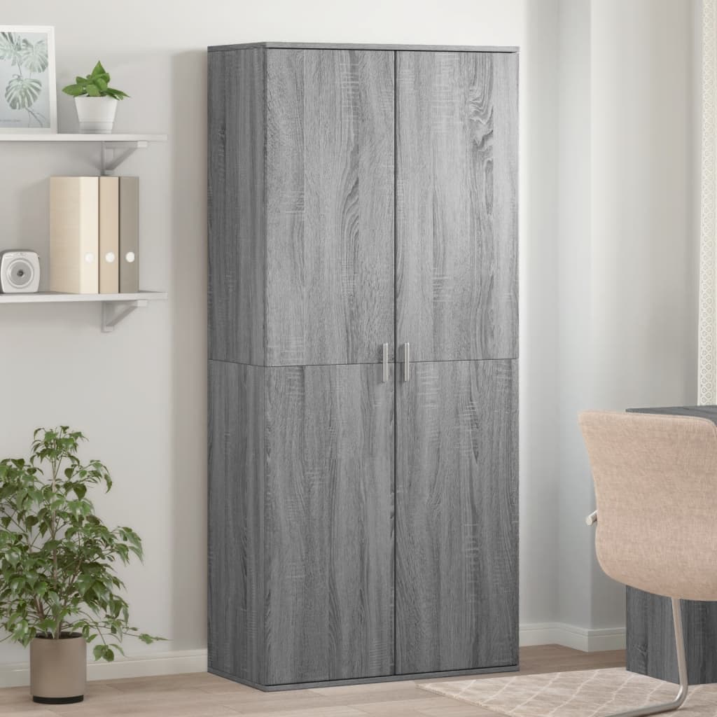 Armoire à chaussures sonoma gris 80x39x178 cm bois d'ingénierie - XIOS