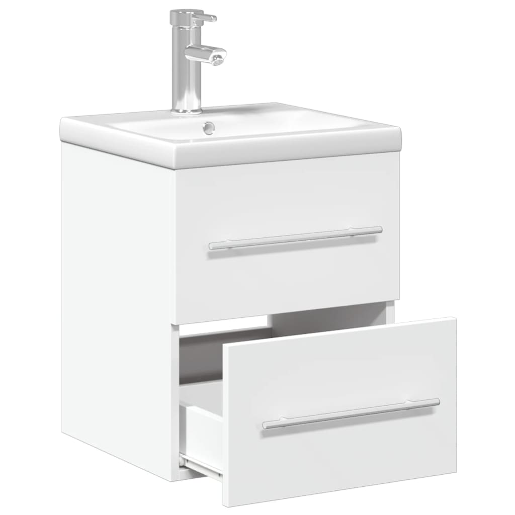 Armoire lavabo de salle de bain avec bassin intégré blanc - XIOS