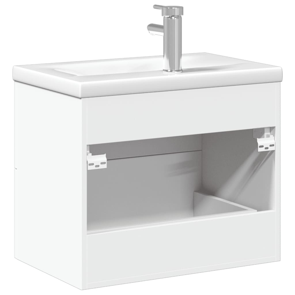 Armoire lavabo de salle de bain avec bassin intégré blanc - XIOS