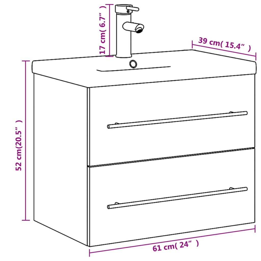 Armoire lavabo de salle de bain avec bassin intégré blanc - XIOS
