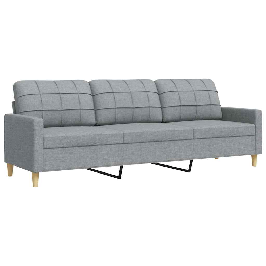 Canapé à 3 places Gris clair 210 cm Tissu - XIOS