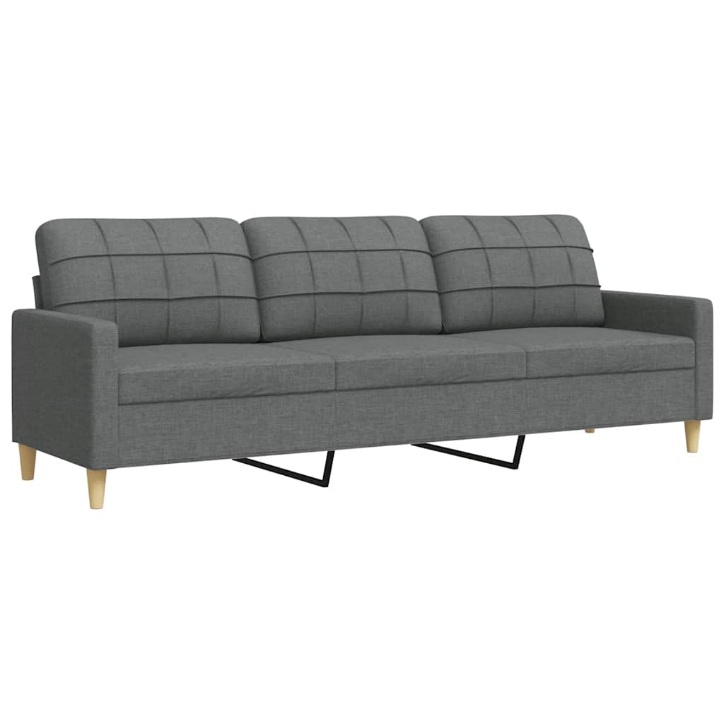 Canapé à 3 places Gris foncé 210 cm Tissu - XIOS