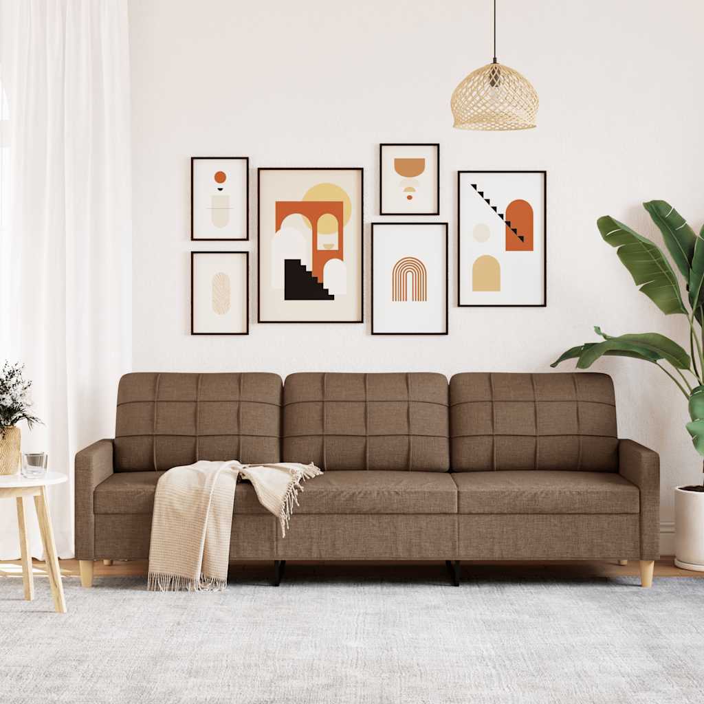 Canapé à 3 places Marron 210 cm Tissu - XIOS