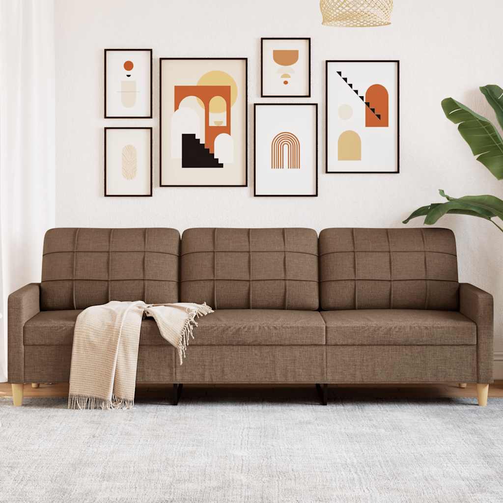 Canapé à 3 places Marron 210 cm Tissu - XIOS