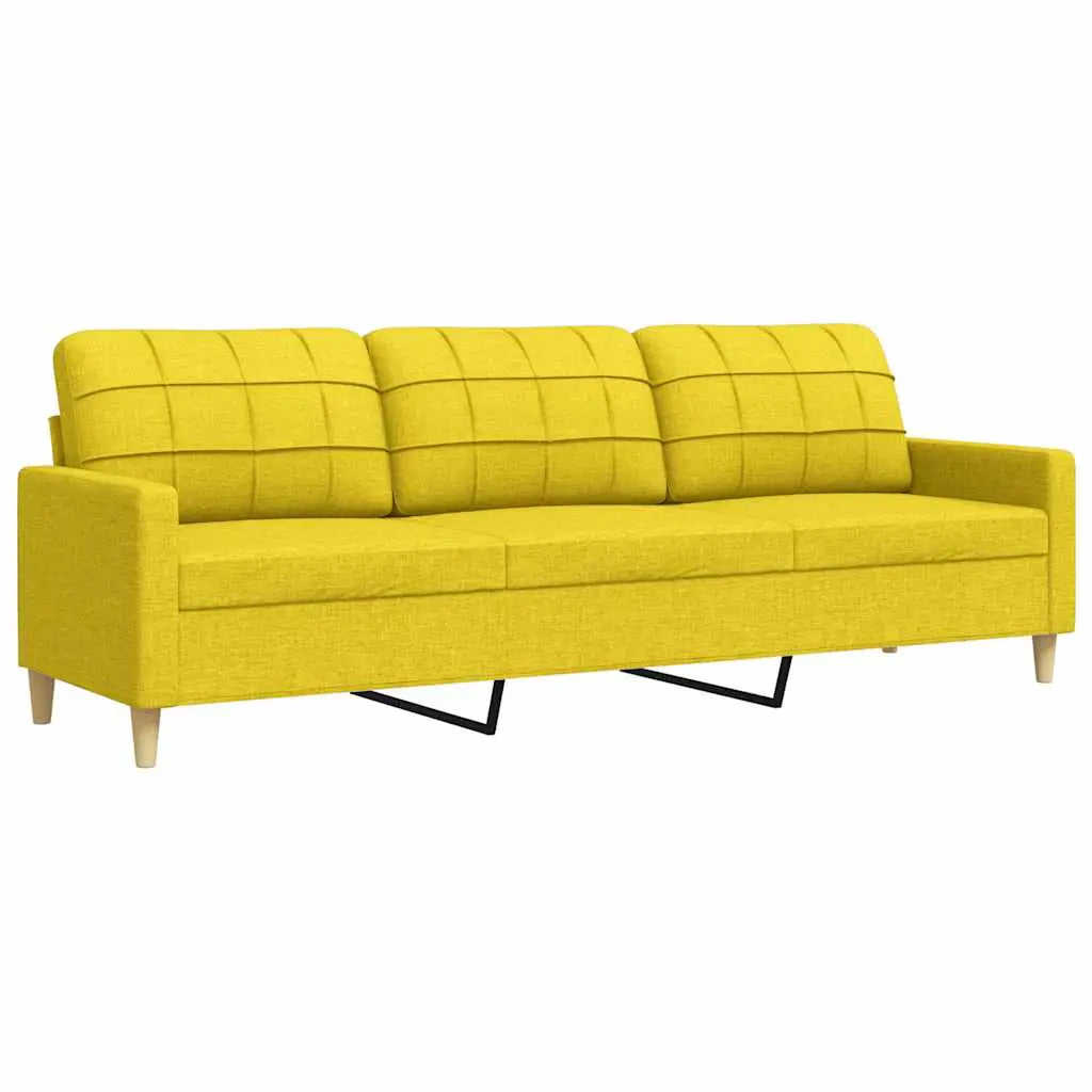 Canapé à 3 places Jaune clair 210 cm Tissu - XIOS