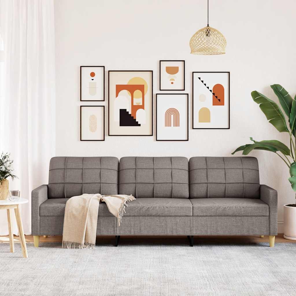 Canapé à 3 places Taupe 210 cm Tissu - XIOS
