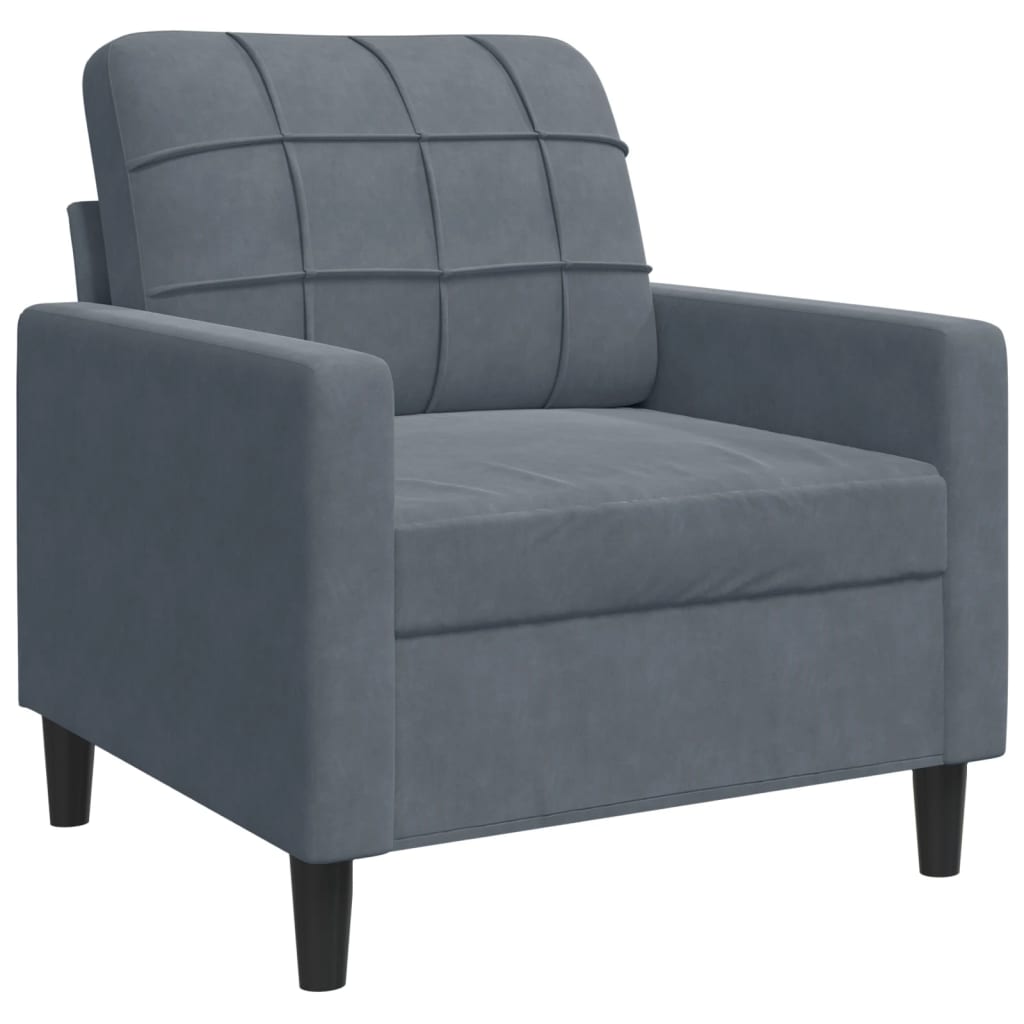 Fauteuil Gris foncé 60 cm Velours - XIOS