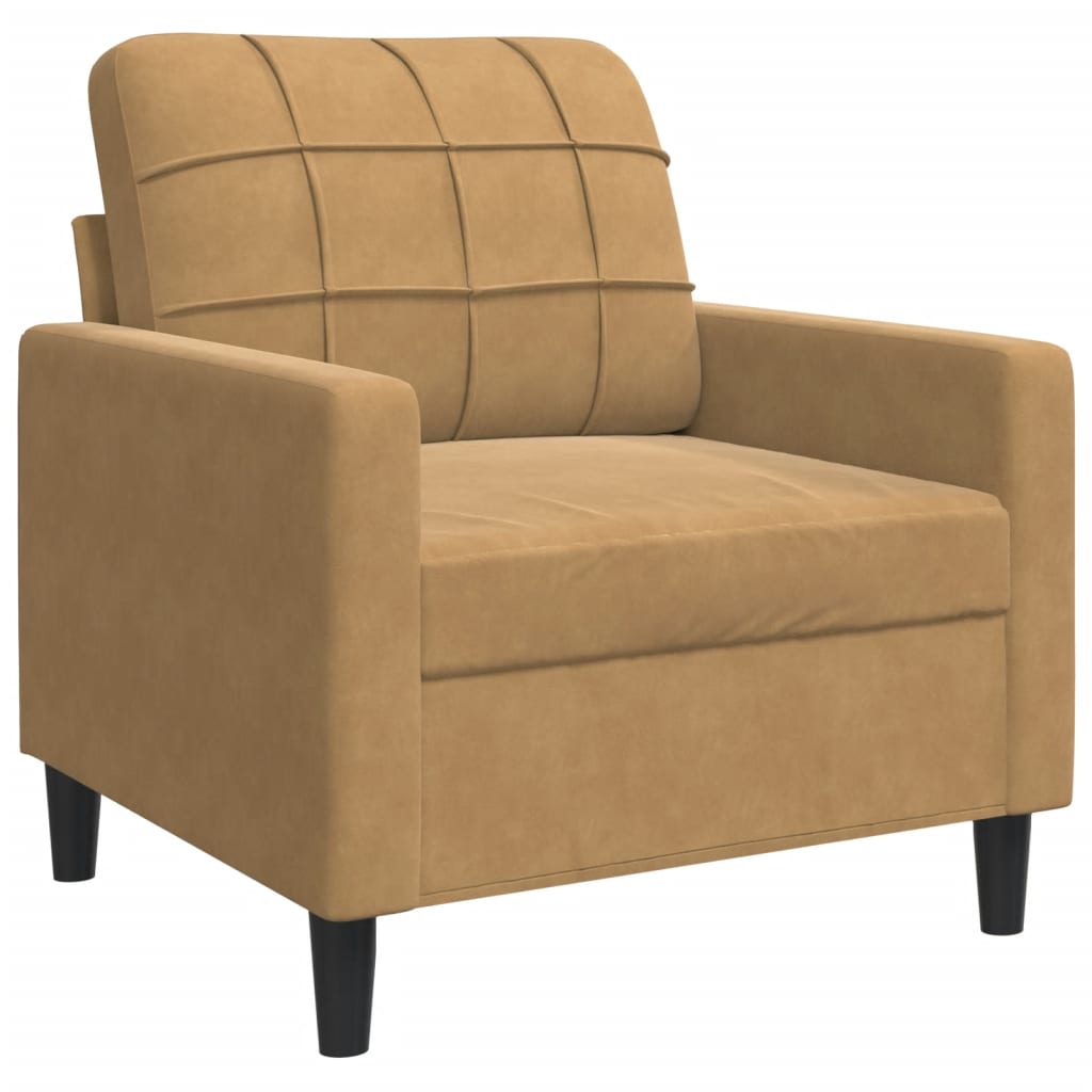 Fauteuil Marron 60 cm Velours - XIOS
