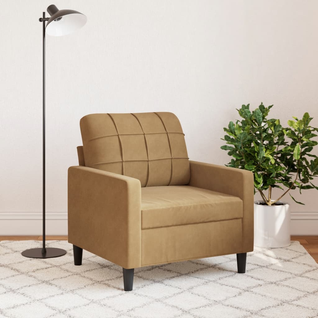 Fauteuil Marron 60 cm Velours - XIOS