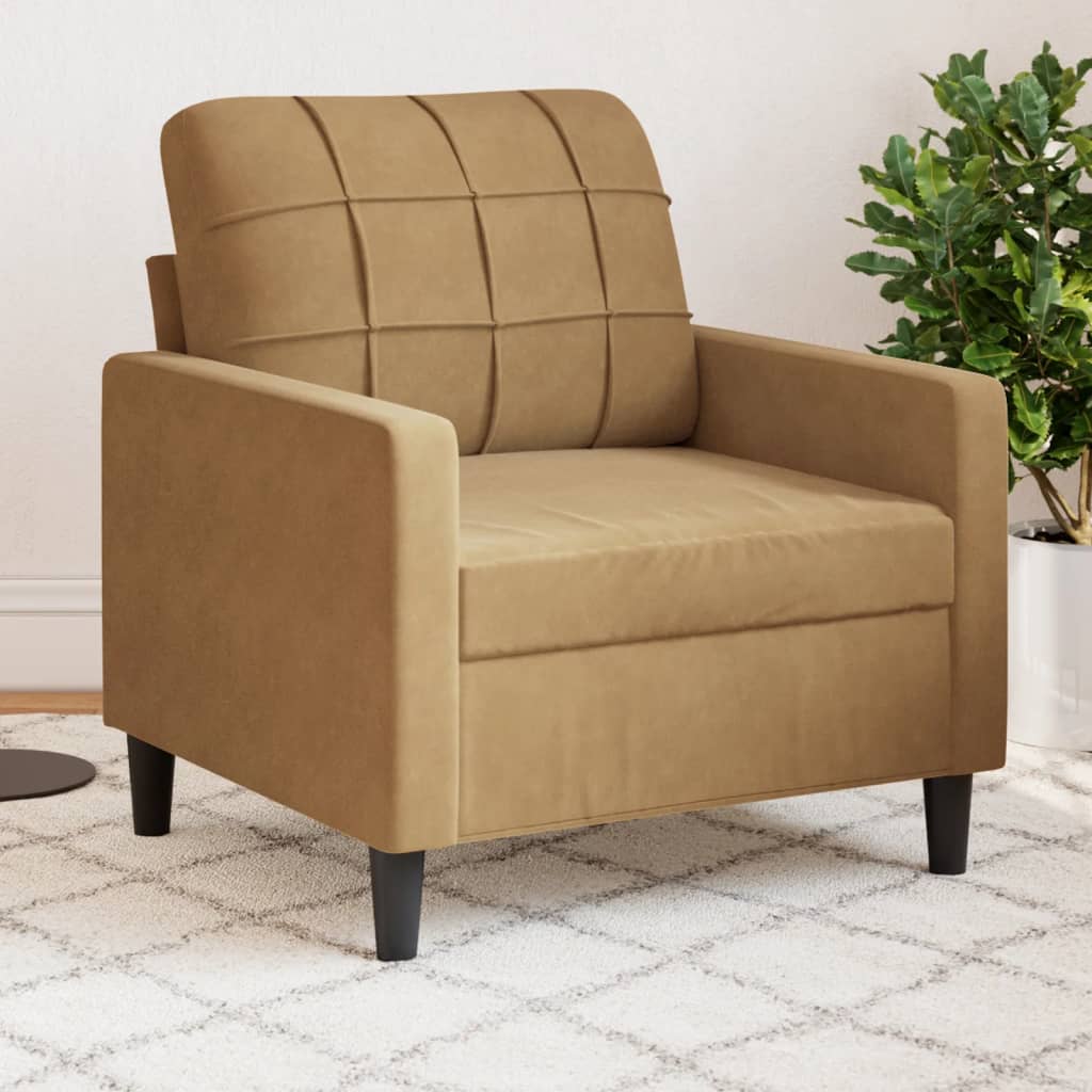 Fauteuil Marron 60 cm Velours - XIOS