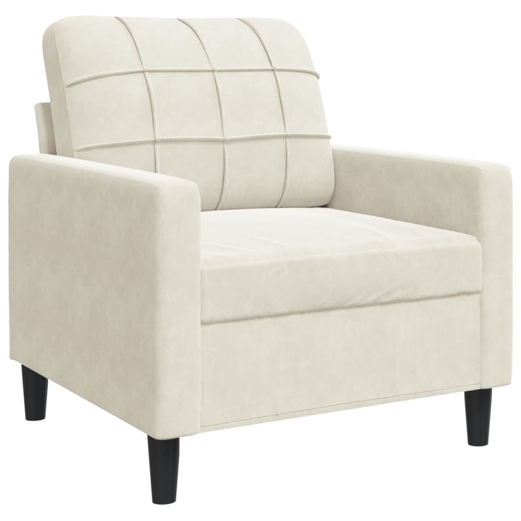 Fauteuil Crème 60 cm Velours - XIOS
