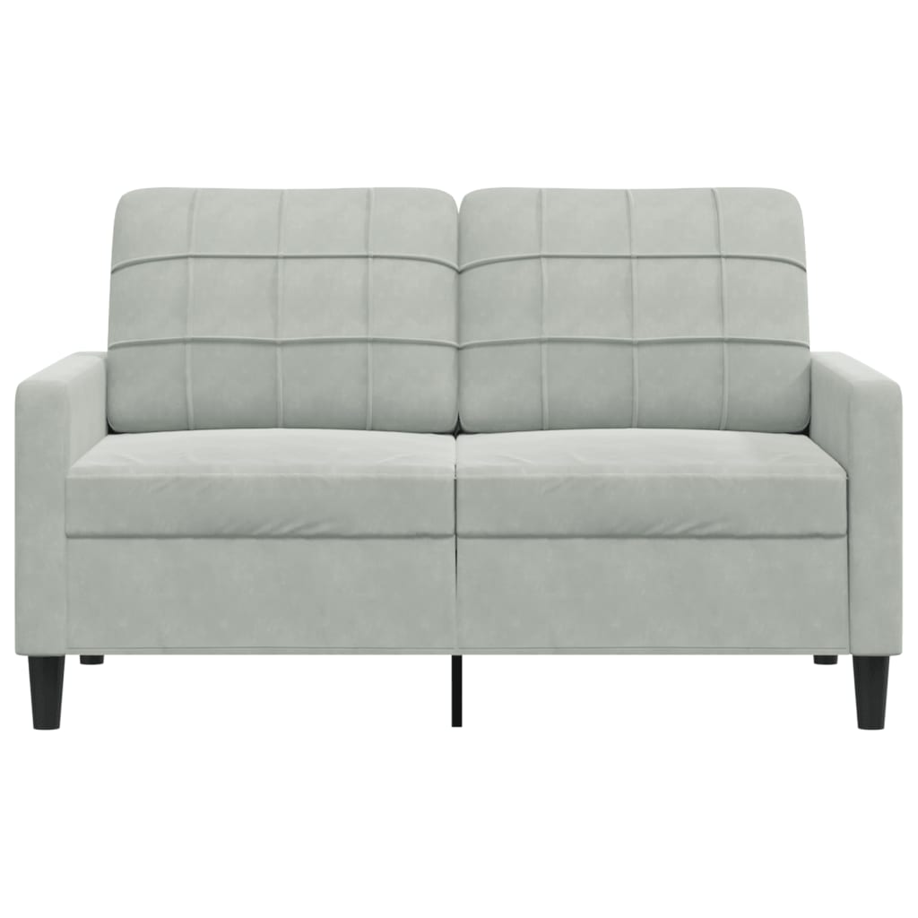 Canapé à 2 places Gris clair 120 cm Velours - XIOS