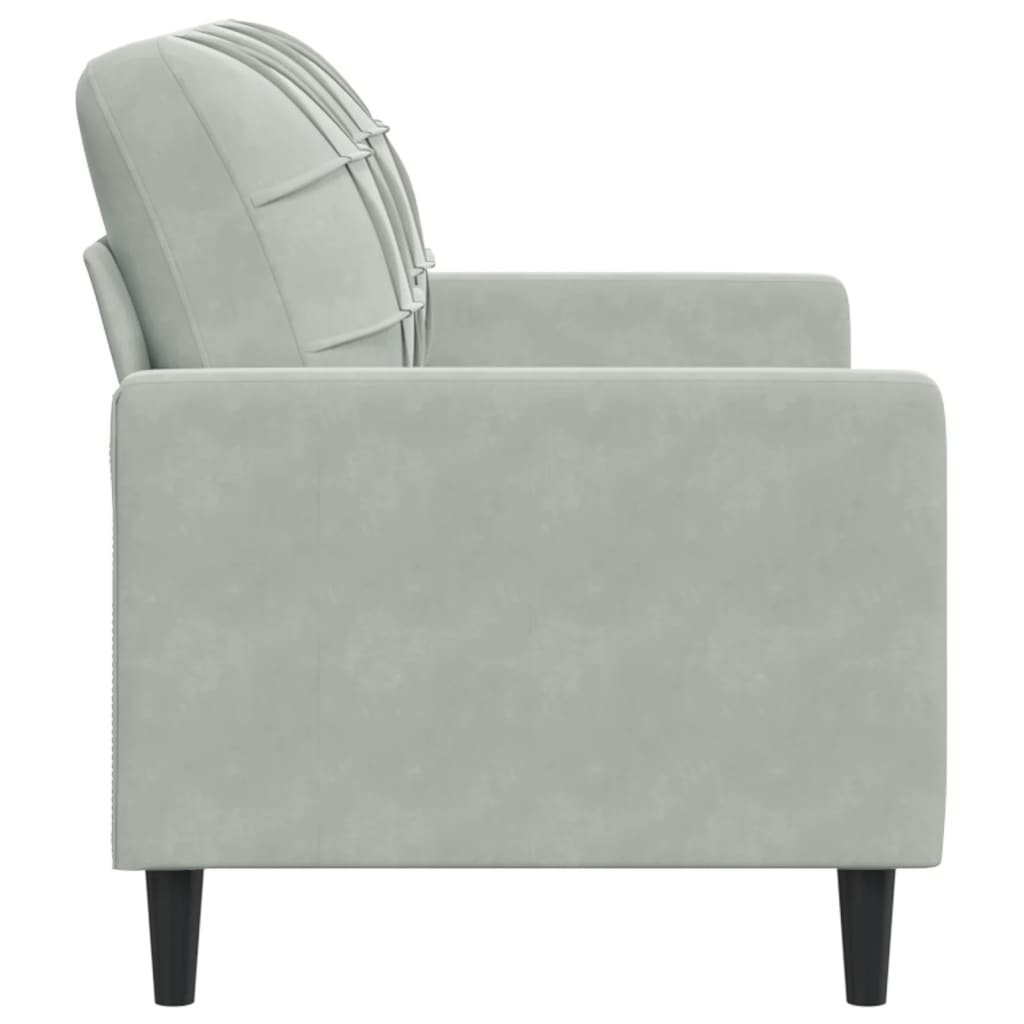 Canapé à 2 places Gris clair 120 cm Velours - XIOS