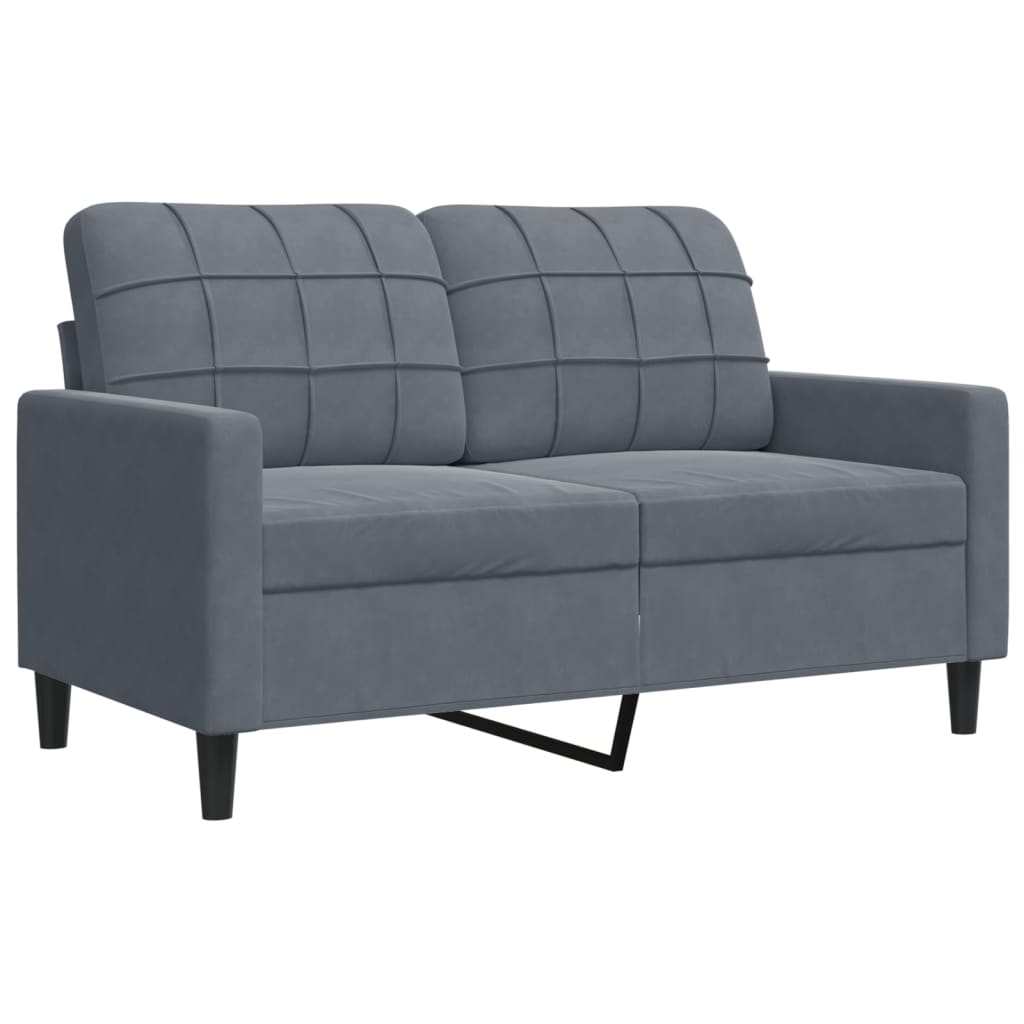 Canapé à 2 places Gris foncé 120 cm Velours - XIOS