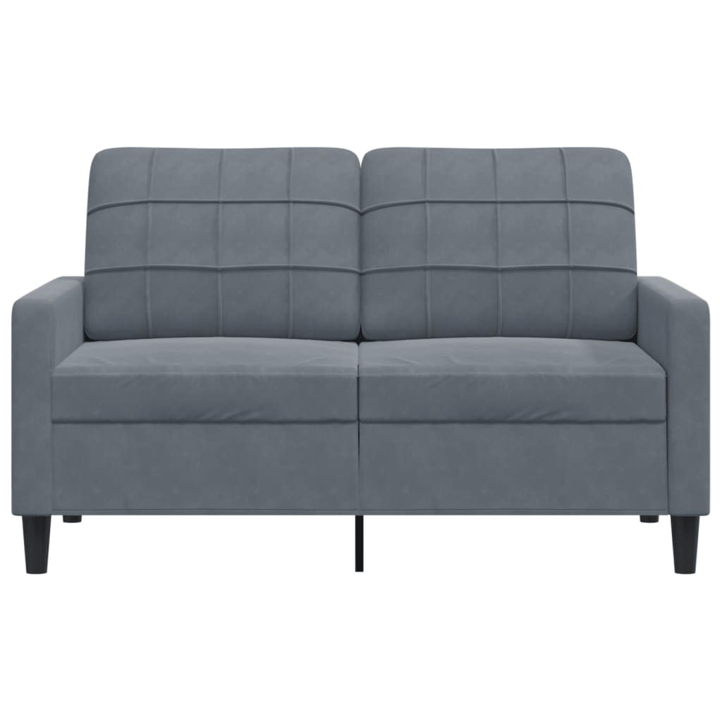 Canapé à 2 places Gris foncé 120 cm Velours - XIOS