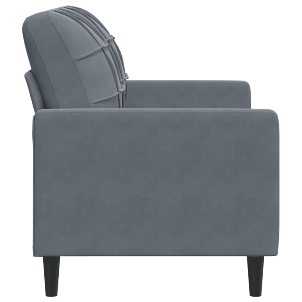 Canapé à 2 places Gris foncé 120 cm Velours - XIOS