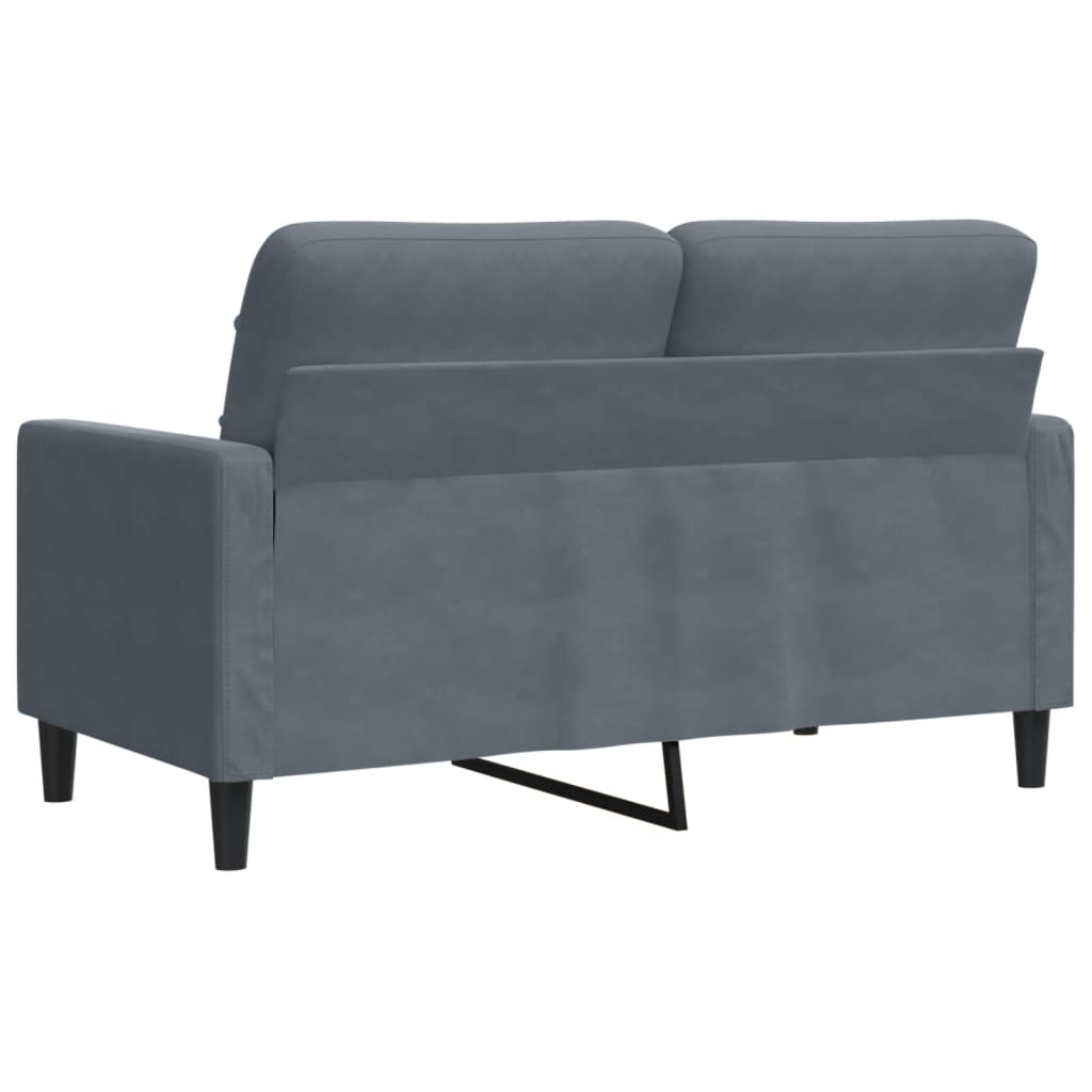 Canapé à 2 places Gris foncé 120 cm Velours - XIOS