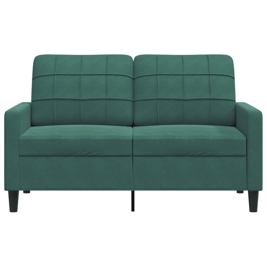 Canapé à 2 places Vert foncé 120 cm Velours - XIOS