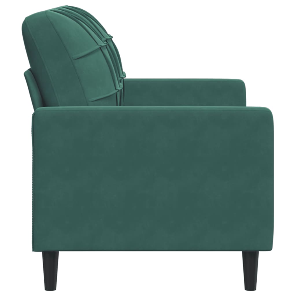 Canapé à 2 places Vert foncé 120 cm Velours - XIOS