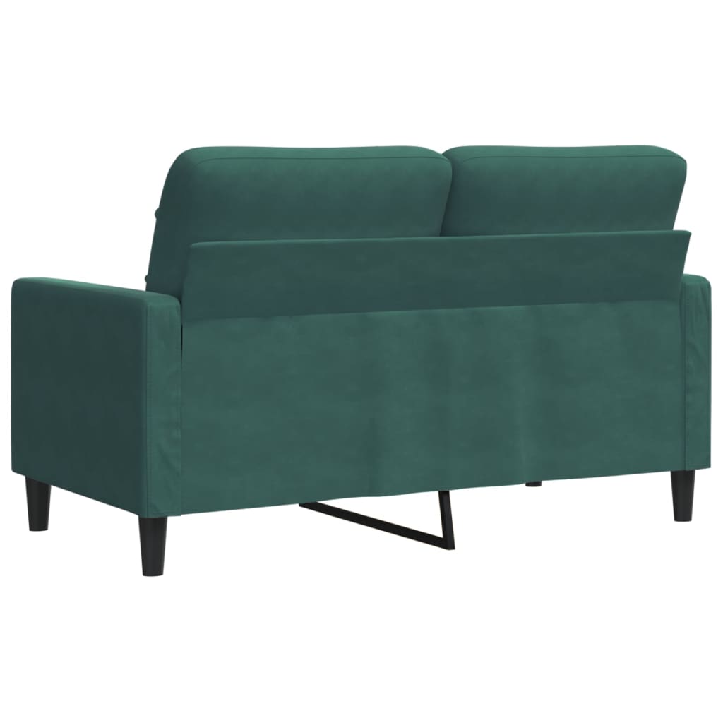 Canapé à 2 places Vert foncé 120 cm Velours - XIOS