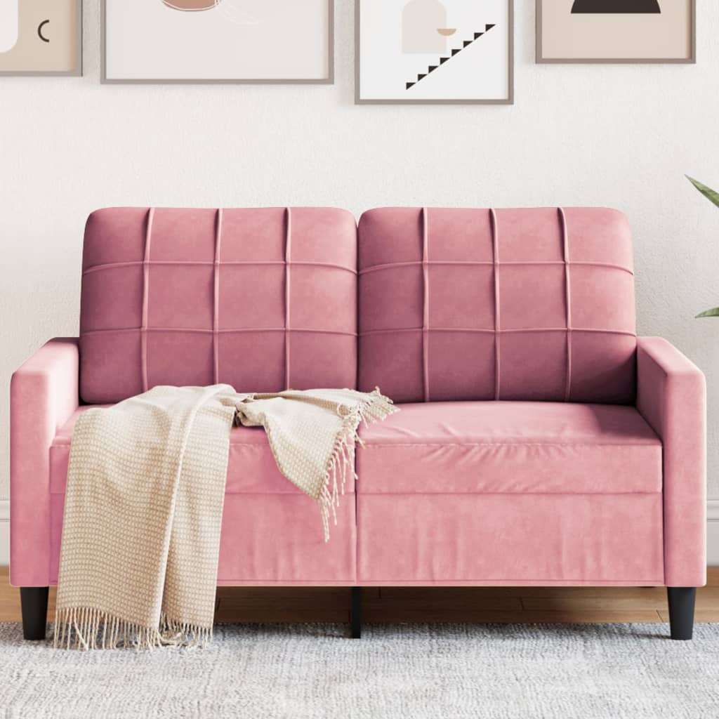 Canapé à 2 places Rose 120 cm Velours - XIOS