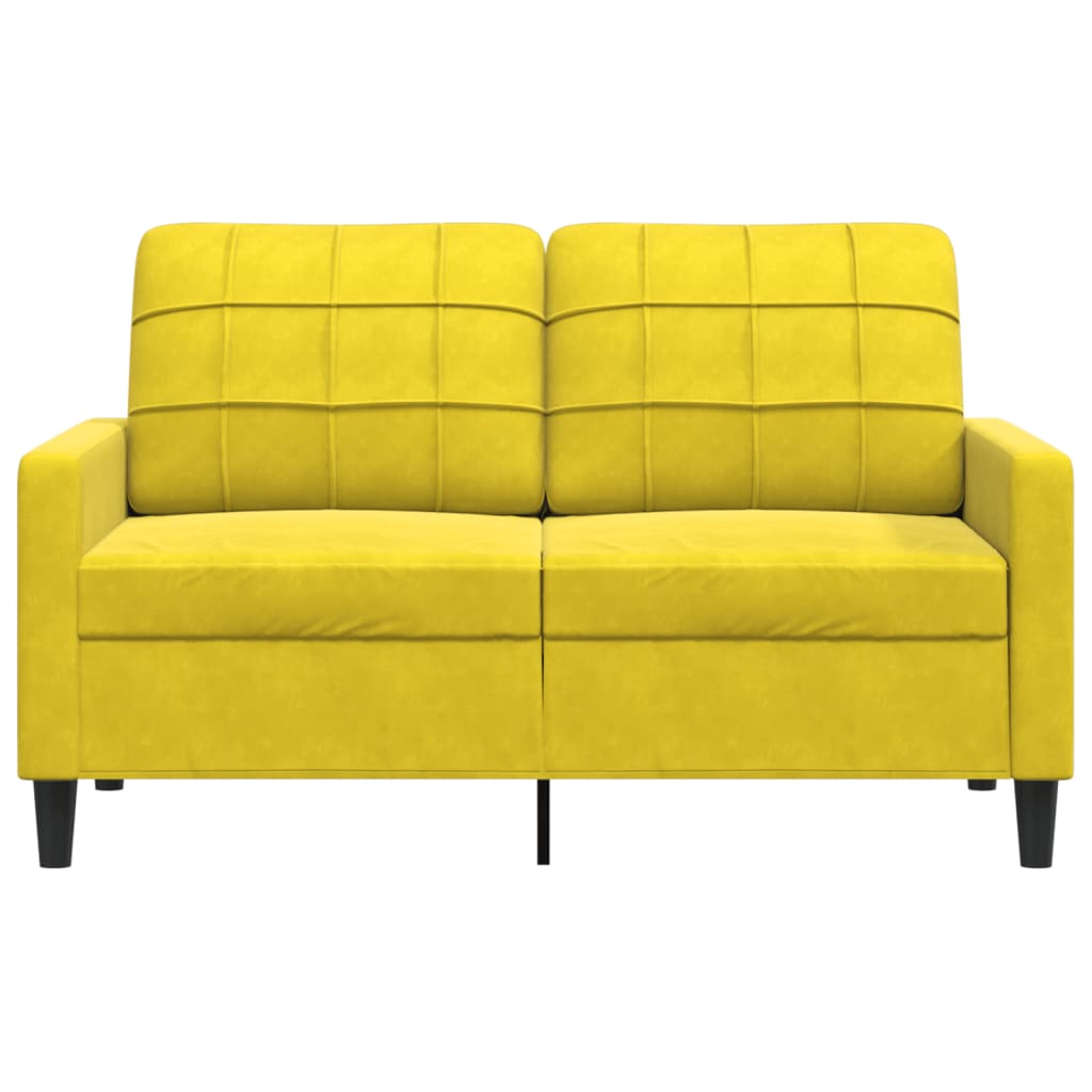 Canapé à 2 places Jaune 120 cm Velours - XIOS