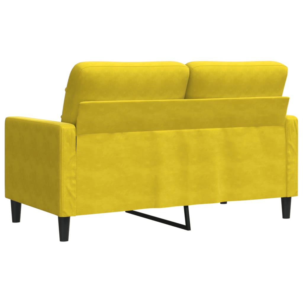 Canapé à 2 places Jaune 120 cm Velours - XIOS