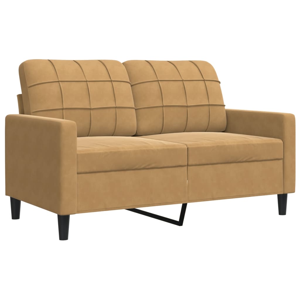 Canapé à 2 places Marron 120 cm Velours - XIOS