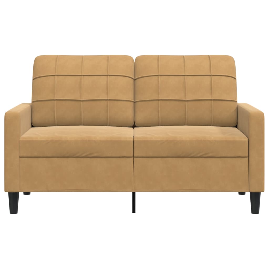 Canapé à 2 places Marron 120 cm Velours - XIOS
