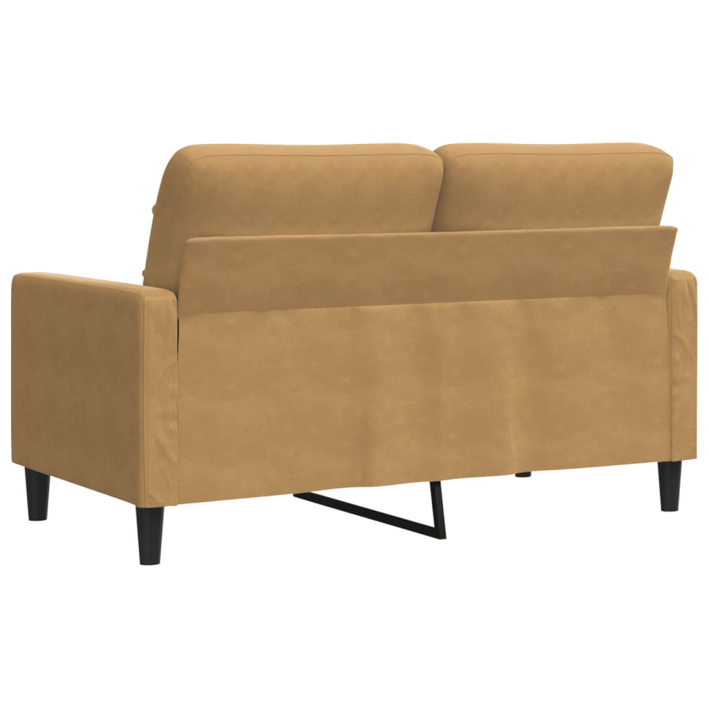Canapé à 2 places Marron 120 cm Velours - XIOS