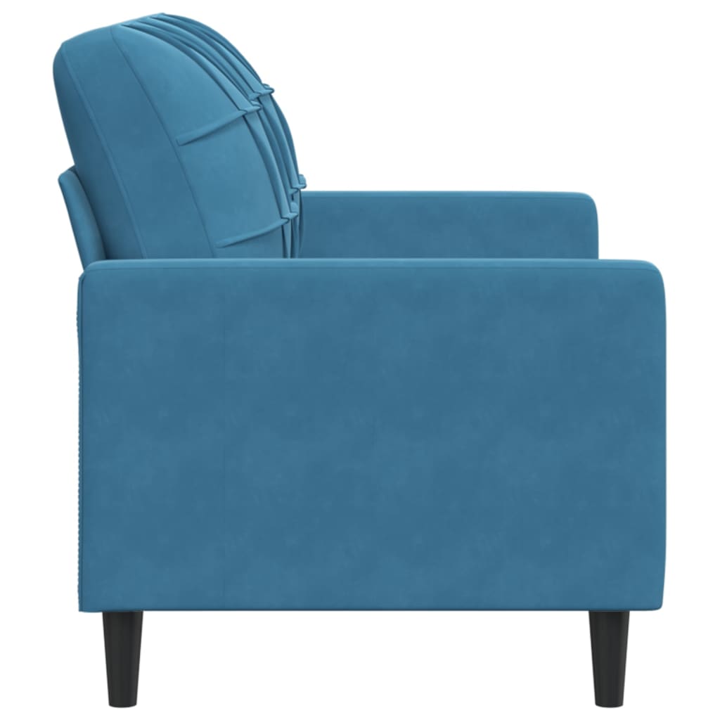 Canapé à 2 places Bleu 120 cm Velours - XIOS