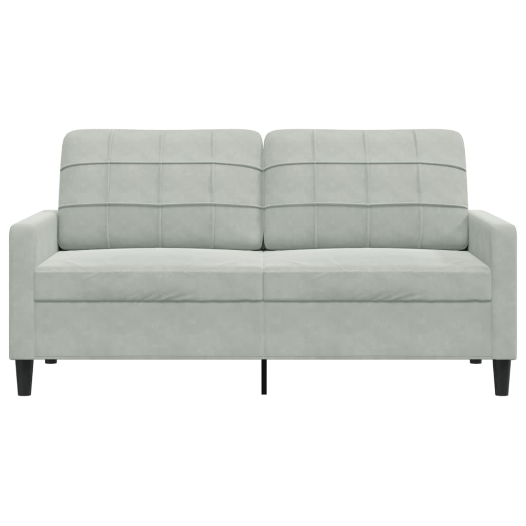 Canapé à 2 places Gris clair 140 cm Velours - XIOS