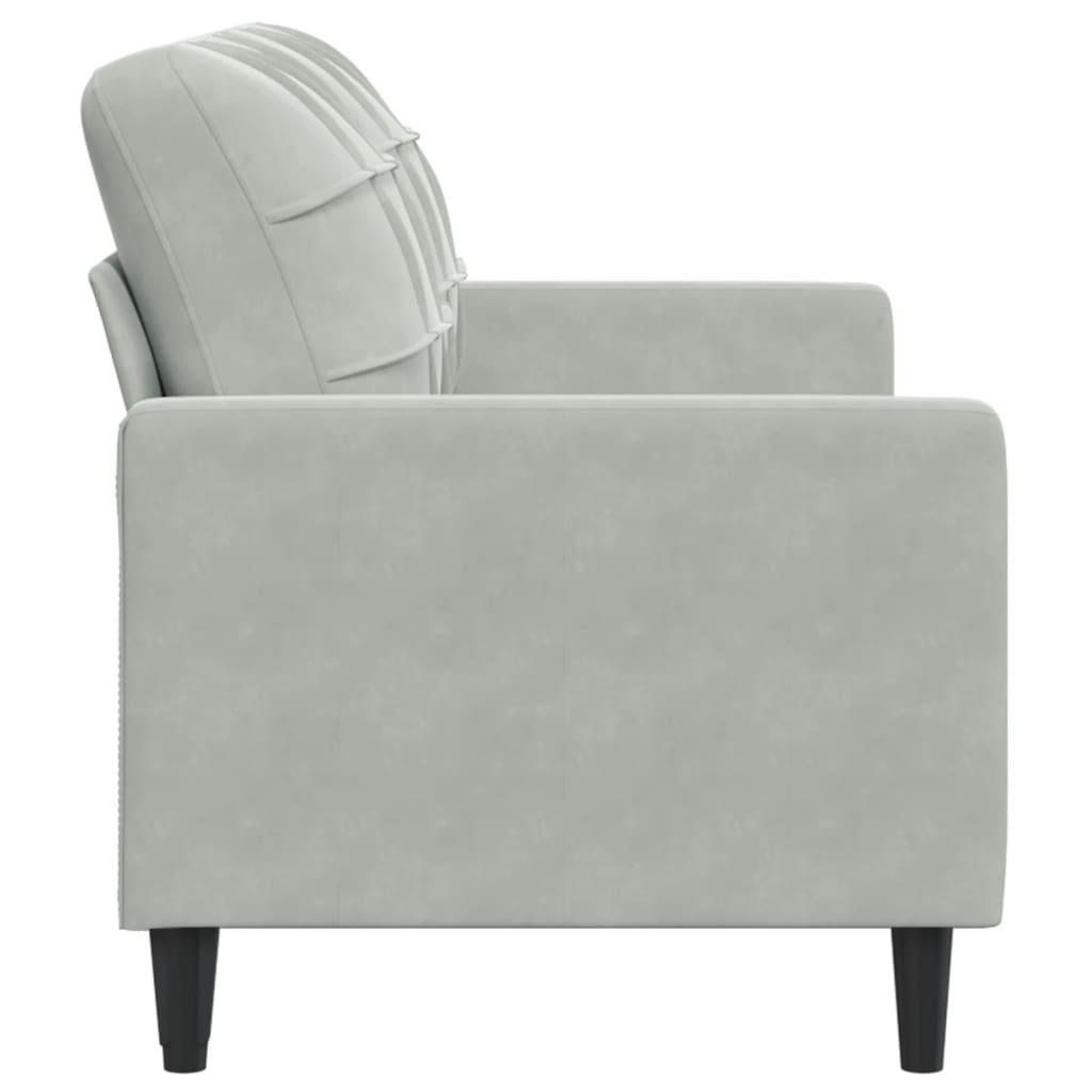 Canapé à 2 places Gris clair 140 cm Velours - XIOS