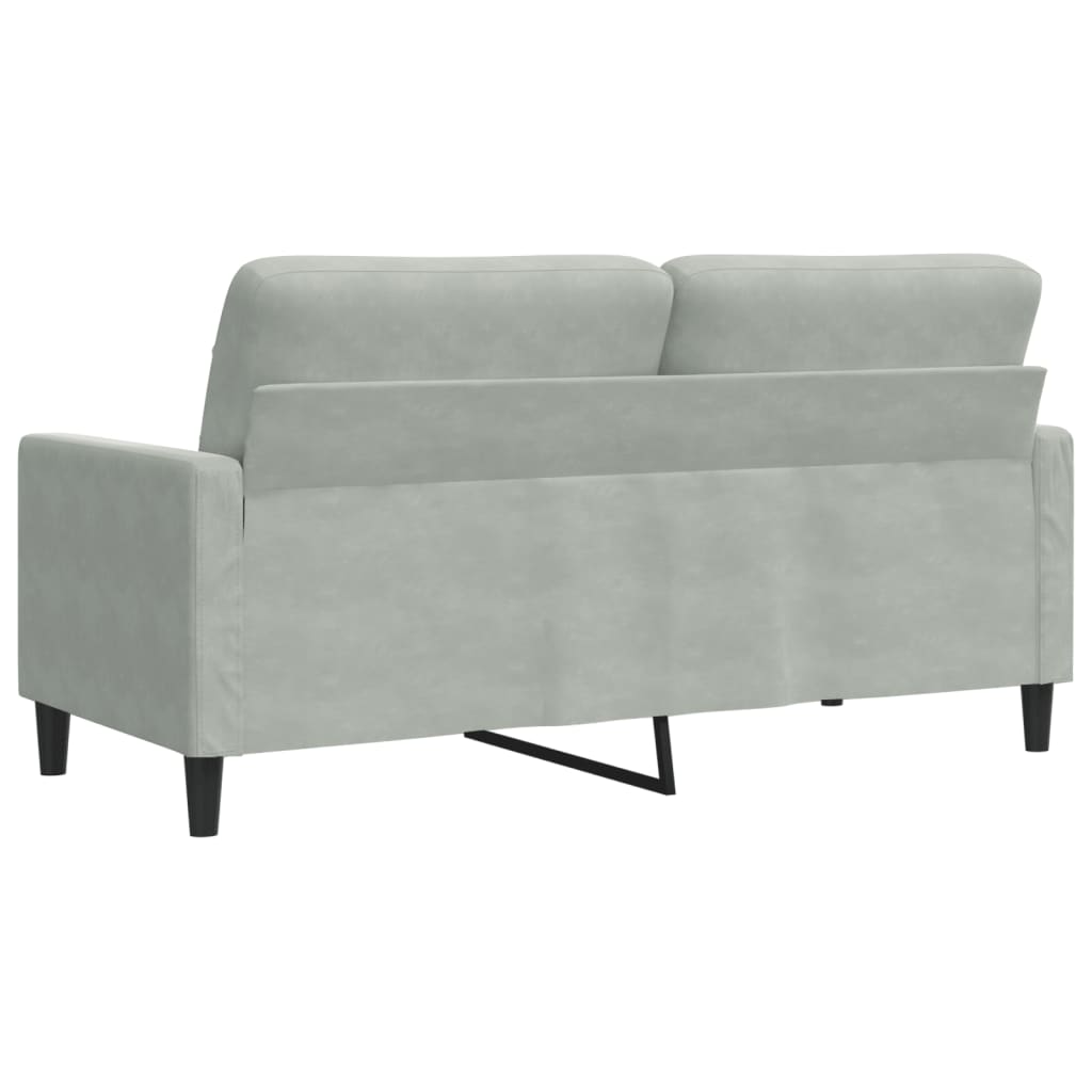 Canapé à 2 places Gris clair 140 cm Velours - XIOS