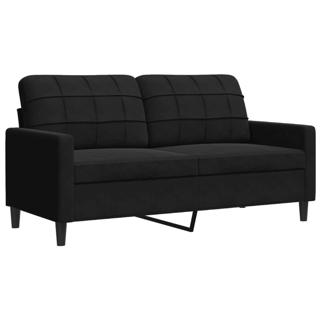Canapé à 2 places Noir 140 cm Velours - XIOS