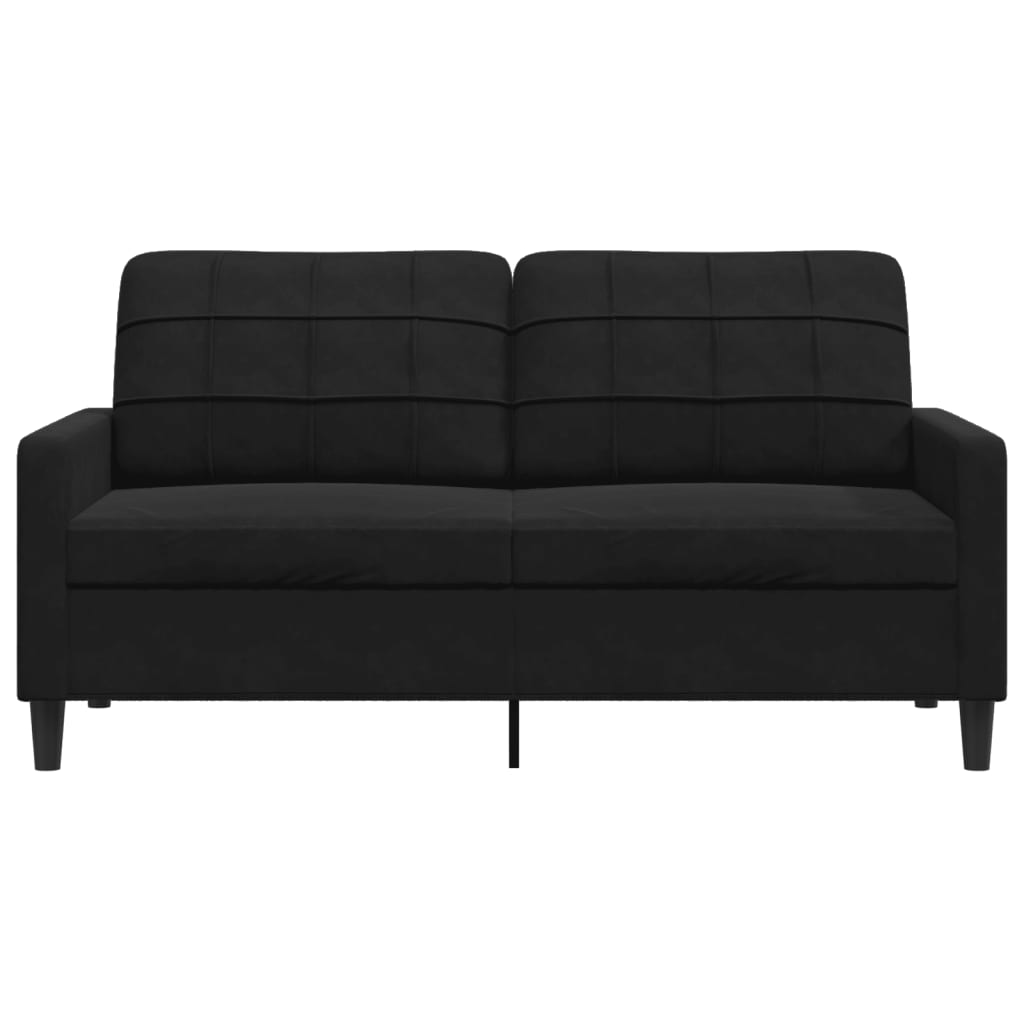 Canapé à 2 places Noir 140 cm Velours - XIOS