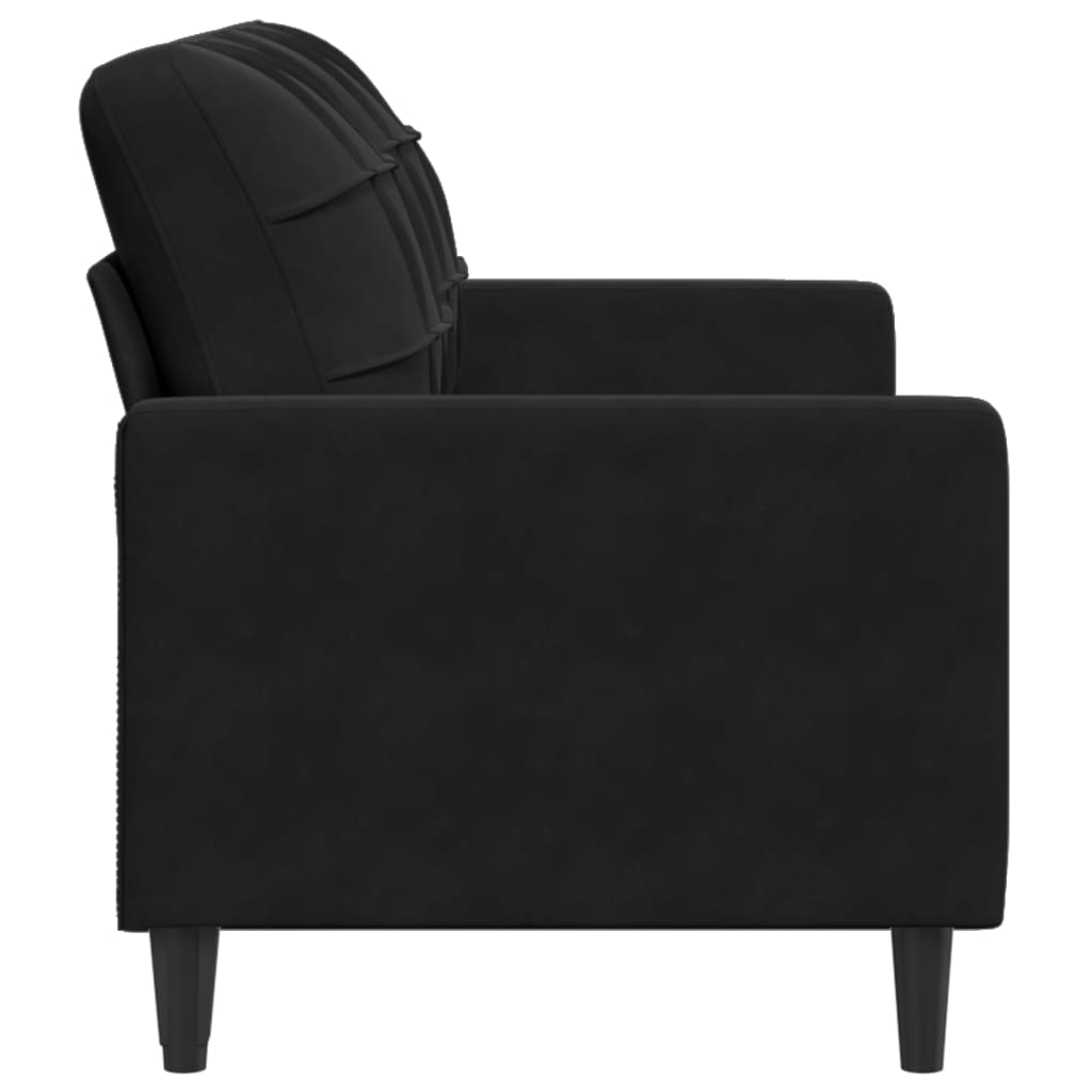 Canapé à 2 places Noir 140 cm Velours - XIOS