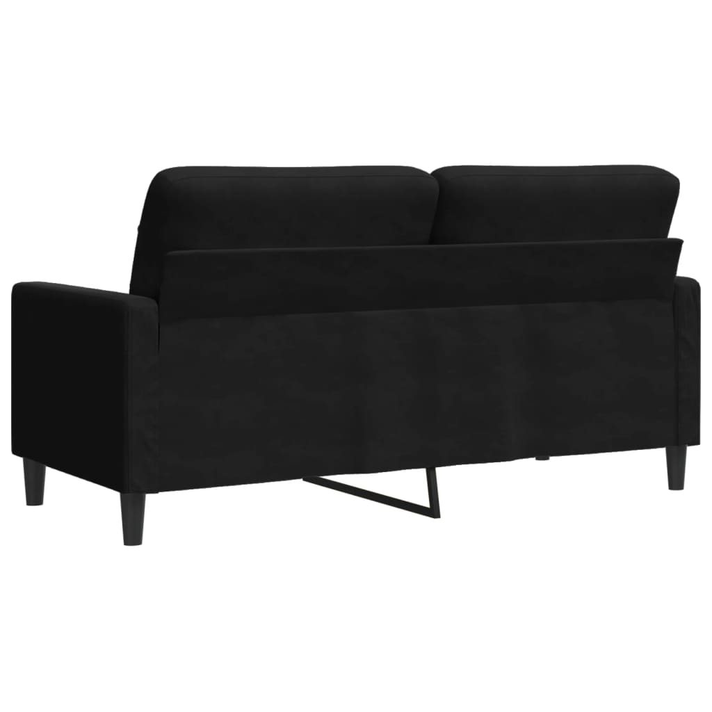 Canapé à 2 places Noir 140 cm Velours - XIOS