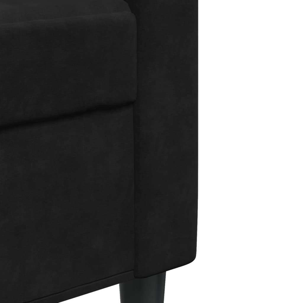 Canapé à 2 places Noir 140 cm Velours - XIOS