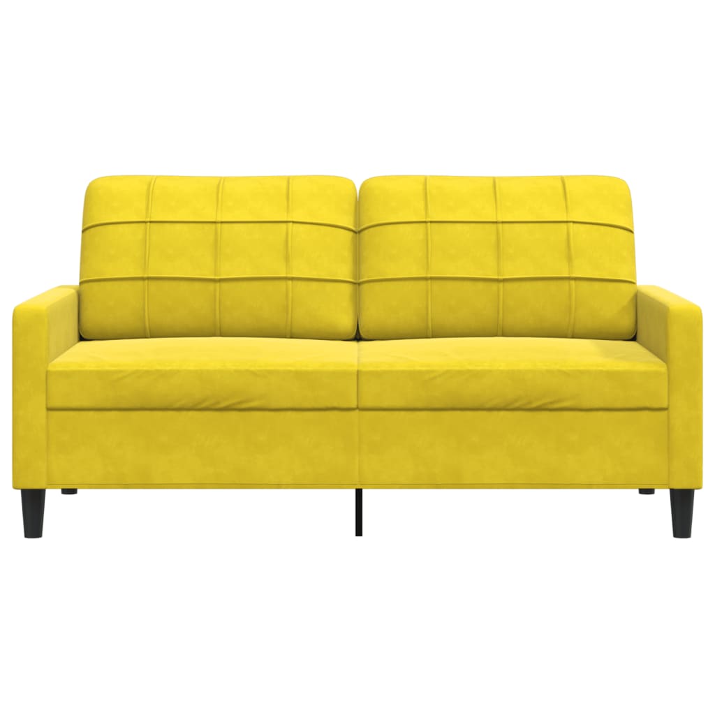 Canapé à 2 places Jaune 140 cm Velours - XIOS